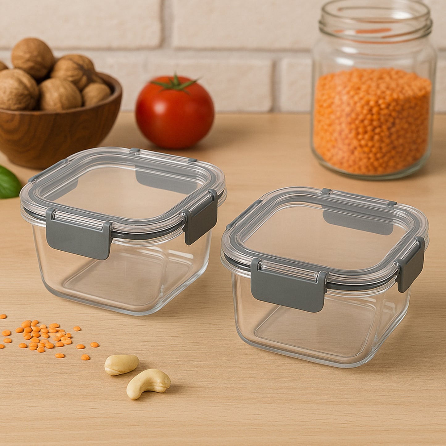 Airtight Food Storage & Fridge Organizer Combo – 5 Pc Container Set