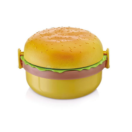 Burger Shape Double Layer Lunch Box Set with 2 Spoons – 1000ml