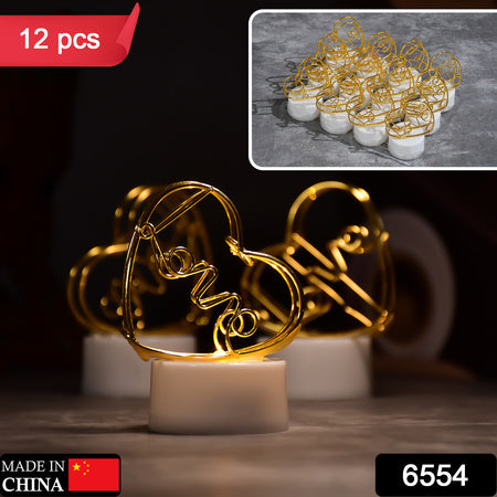 Multicolor Flameless Heart Design Candles For Decoration (Set Of 12pc)