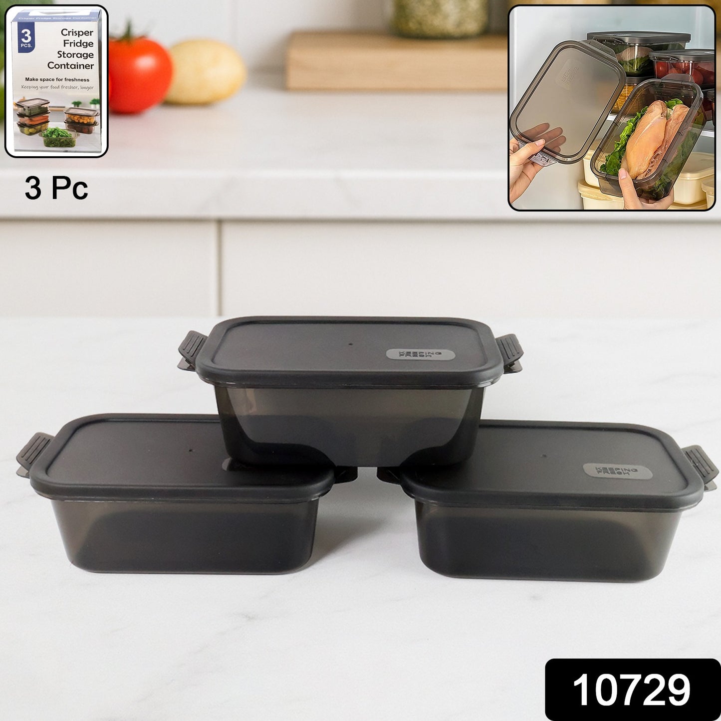 Airtight Food Storage & Fridge Organizer Combo – 5 Pc Container Set